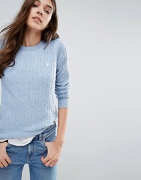 Джемпер с узором в косичку и круглым вырезом Jack Wills Tinsbury - Синий