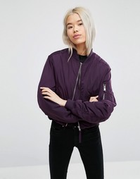 Укороченная куртка-пилот Weekday - Фиолетовый