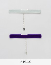 2 ожерелья-чокер Krystal - Фиолетовый