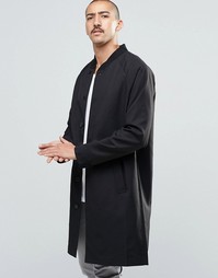 Длинное черное пальто Weekday Tide - Черный