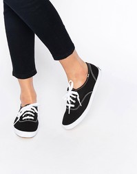 Черно-белые парусиновые кеды Keds Champion - Черный
