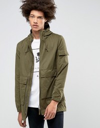 Парка с двусторонней молнией и затягивающимся шнурком на капюшоне Bellfield - Зеленый