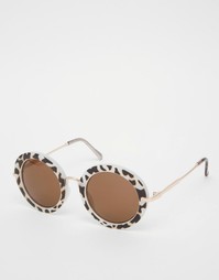 Круглые солнцезащитные очки в стиле oversize AJ Morgan - Коричневый