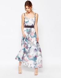 Платье макси с контрастной талией Uttam Boutique Cherry Blossom - Мульти