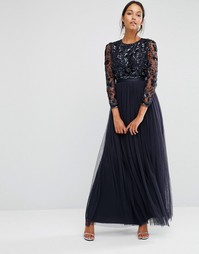 Платье с отделкой в виде бабочек Needle &amp; Thread - Темно-синий