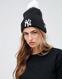 Шапка-бини с помпоном New Era NY - Черный