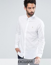 Узкая рубашка стретч с планкой на воротнике Farah - Белый