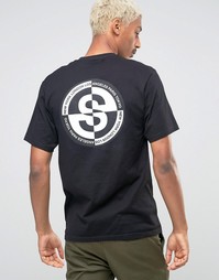 Футболка с принтом сзади Stussy - Черный