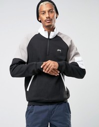 Спортивный свитшот с молнией до груди Stussy - Черный
