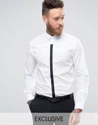 Рубашка с контрастной планкой на пуговицах Noose and Monkey - Белый