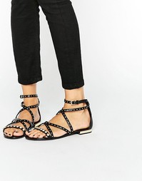 Сандалии с ремешками и заклепками ALDO Zorba - Черный