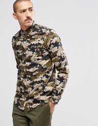 Рубашка классического кроя с камуфляжным принтом Carhartt WIP - Зеленый