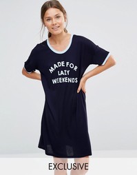 Ночная сорочка с принтом Lazy Weekend Chelsea Peers - Синий
