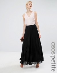 Плиссированная юбка макси ASOS PETITE - Черный