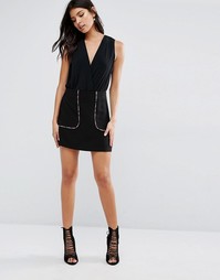 Мини-юбка с контрастным кантом BCBG Generation - Черный