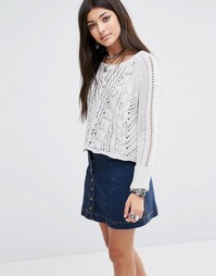 Джемпер вязки косичкой Free People - Белый