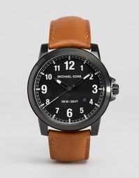 Часы с коричневым кожаным ремешком и хронографом Michael Kors Ryker MK8519 - Коричневый