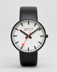 Черные часы с циферблатом диаметром 42 мм Mondaine Giant - Черный