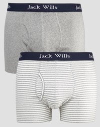 Комплект из 2 боксеров-брифов (серый/в тонкую полоску) Jack Wills - Серый