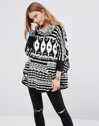 Черно-белый джемпер Free People Rosie Lee - Черный