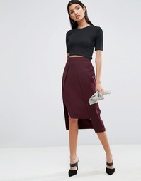 Асимметричная юбка-карандаш ASOS - Красный