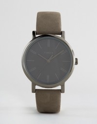 Часы с серым кожаным ремешком Timex Originals - Серый