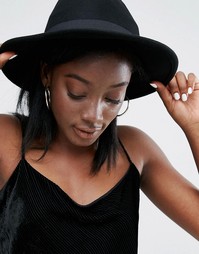 Шерстяная фетровая шляпа с плоскими полями ALDO - Черный