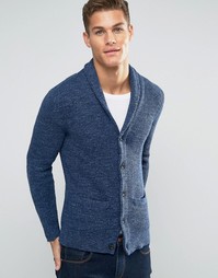 Кардиган в рубчик с шалевым воротником Abercrombie &amp; Fitch - Темно-синий