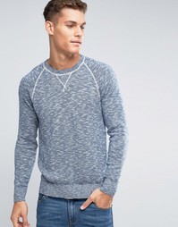 Темно-синий меланжевый джемпер в стиле ретро Abercrombie &amp; Fitch - Темно-синий