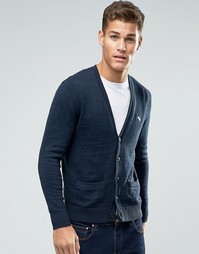 Темно-синий трикотажный кардиган с логотипом Abercrombie &amp; Fitch - Темно-синий