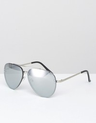 Серебристые солнцезащитные очки-авиаторы AJ Morgan - Серебряный