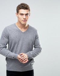 Шерстяной джемпер с V-образным вырезом United Colors Of Benetton - Серый