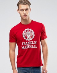 Футболка с крупным логотипом Franklin and Marshall - Красный