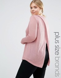 Вязаный джемпер с запахом сзади Junarose - Розовый