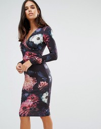 Платье-футляр миди с длинными рукавами Jessica Wright - Мульти