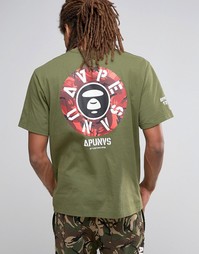 Футболка с принтом сзади AAPE By Bathing Ape - Зеленый