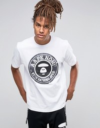 Футболка с большим логотипом AAPE By Bathing Ape - Белый