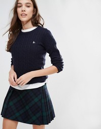 Джемпер с узором в косичку и круглым вырезом Jack Wills Tinsbury - Темно-синий