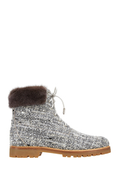 Ботинки с мехом норки Heilbrunner Aquazzura