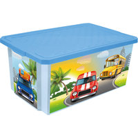 Ящик для хранения игрушек "X-BOX" City Cars 12л, Little Angel, голубой