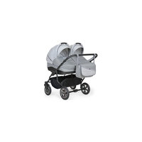 Коляска 2 в 1 для двойни INDIGO DUO Color R 27 , Indigo, серый/цветы
