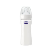 Бутылочка Well-Being Glass 0 мес.+, сил.соска, стекло, 240мл., CHICCO
