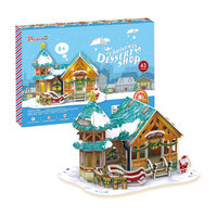 Рождественский домик 3, с подсветкой, CubicFun