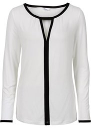 Футболка с длинным рукавом (черный/кремовый) Bonprix