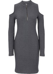 Трикотажное платье с прорезями и молнией (красный) Bonprix