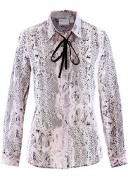 Блуза с лентой (змеиный узор/индиго) Bonprix