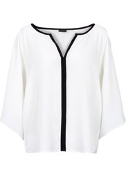 Блуза-кимоно (черный/цвет белой шерсти) Bonprix