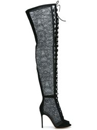 кружевные ботфорты на шнуровке Gianvito Rossi