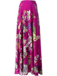 длинная юбка с цветочным принтом   Etro
