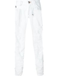 джинсы прямого кроя  с рваными деталями   Philipp Plein